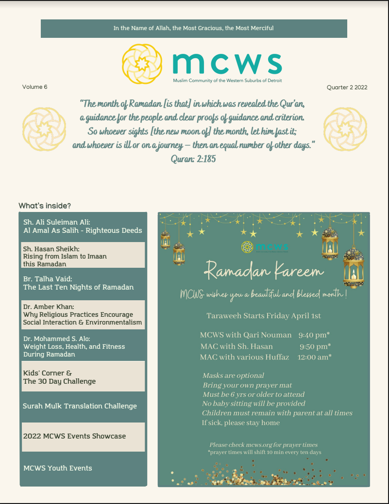 MCWS NewsLetter Ramadan Q2 2022 Edition